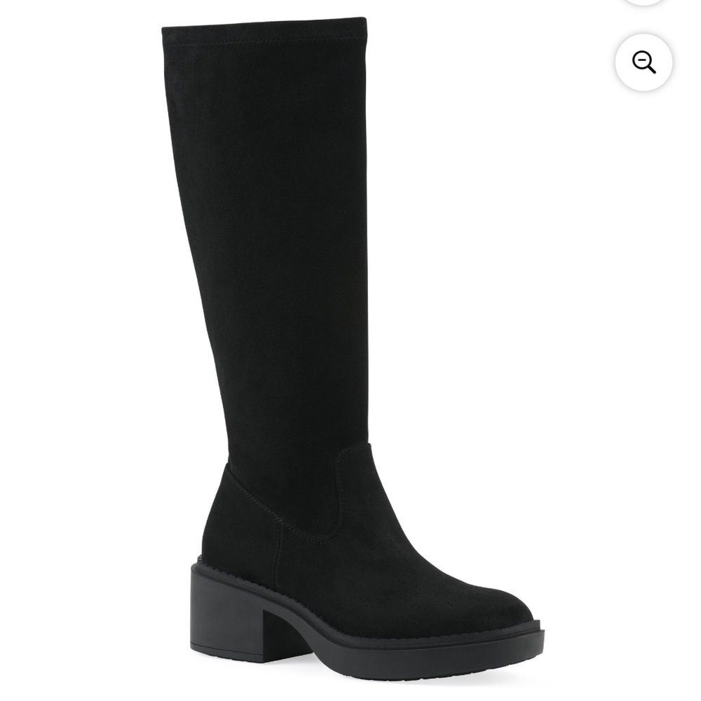 White Mountain Marcella Women's Tall Faux Suede Stretch Boot - black - size 7